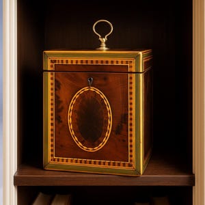 George III Single Compartment Inlaid Tea Caddy