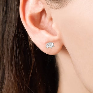 Gold Igel Ohrstecker, 14K Gold Ohrringe, Weißgold, kleine Tier Ohrringe, Solid Gold Tier Schmuck, kleine Stachelschwein Ohrringe, Geschenk für sie