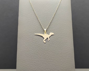 Dinosaur Charm in 14 Karats Solid Gold, Yellow Gold, T-Rex Gold Necklace, Small Dinosaur Pendant, Animal Jewelry, Delicate Dino Necklace