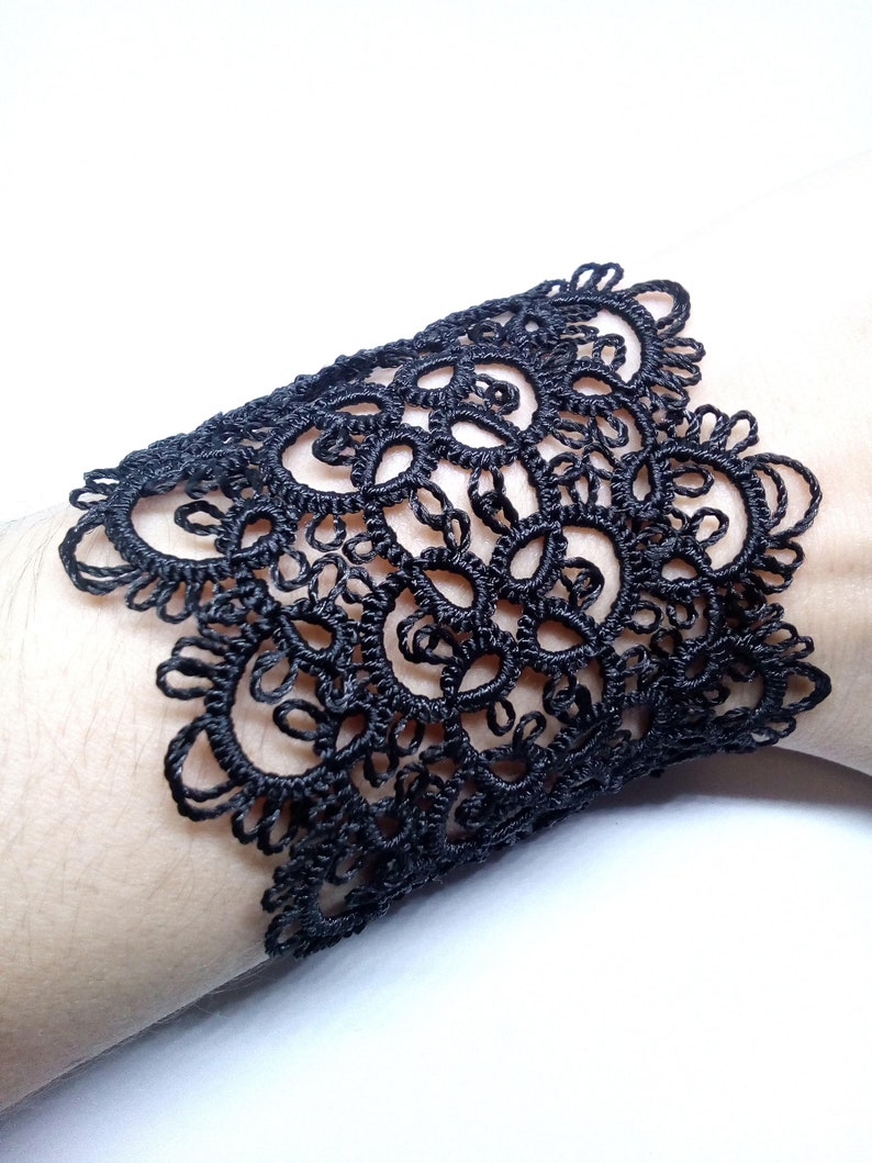 Black Lace Cuff Bracelet Chic Elegant Bracelet Lace Jewelry Etsy