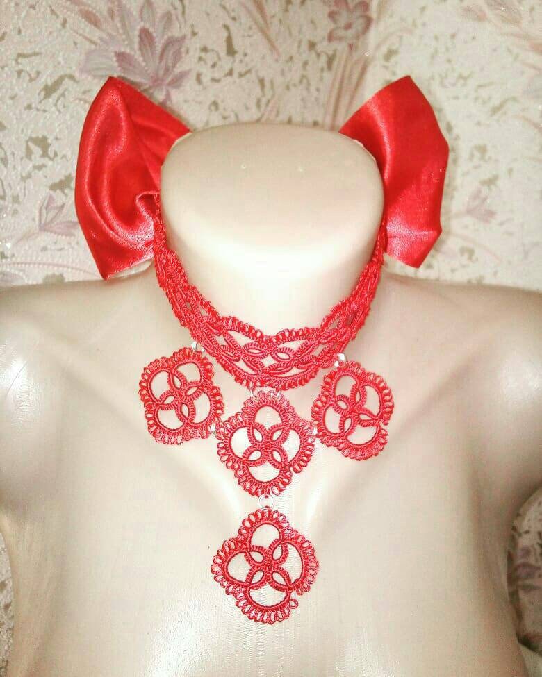 Tatted Ribbon Tatting Lace Silk Ribbon Lady Choker Fashion Necklace Popular - Etsy