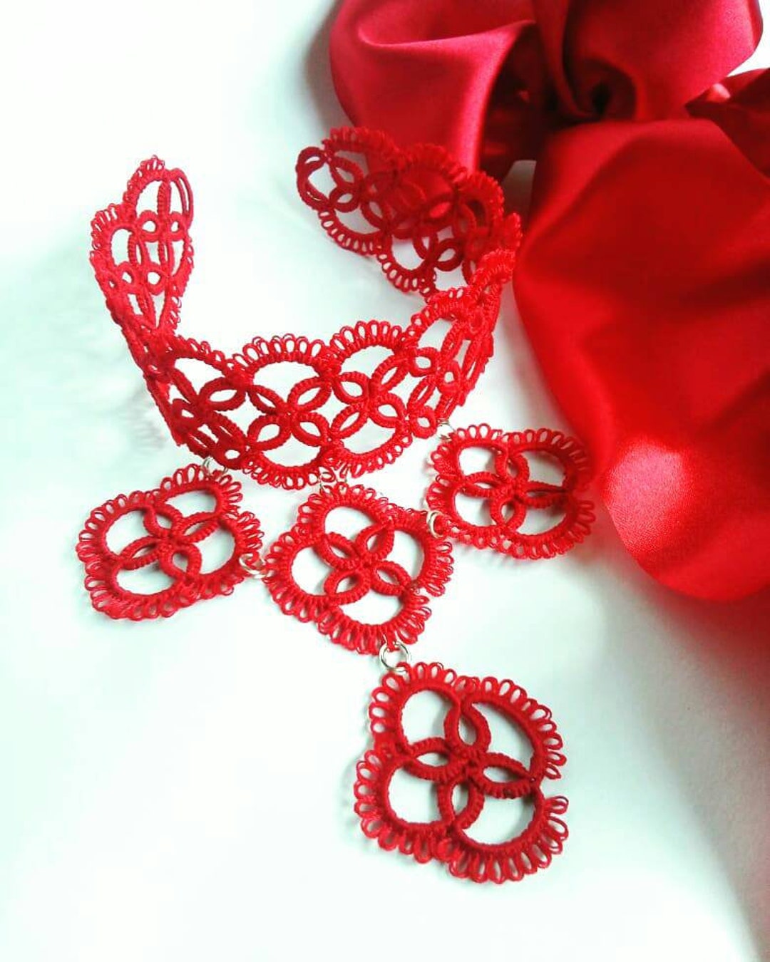Tatted Ribbon Tatting Lace Silk Ribbon Lady Choker Fashion Necklace Popular - Etsy