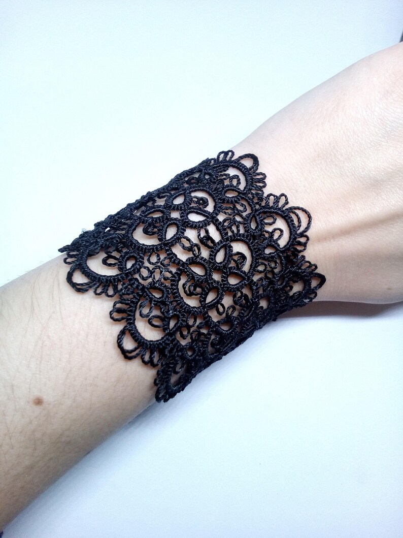 Black Lace Cuff Bracelet Chic Elegant Bracelet Lace Jewelry Etsy