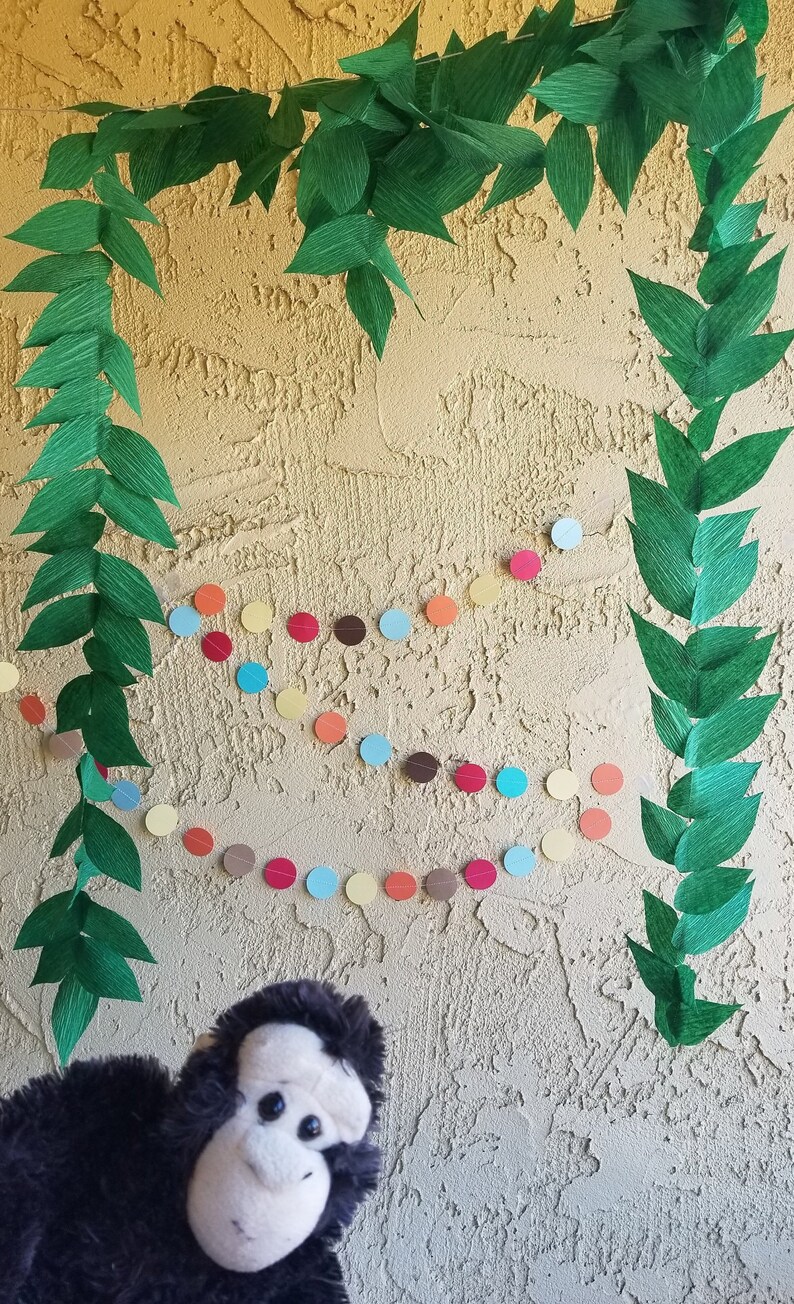 Crepe Paper Leaves Leaf Garland Greenery Garland Etsy
