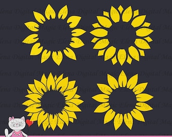 Download Sunflower SVG Grunge Sunflower Clipart DXF PNG jpg pdf | Etsy
