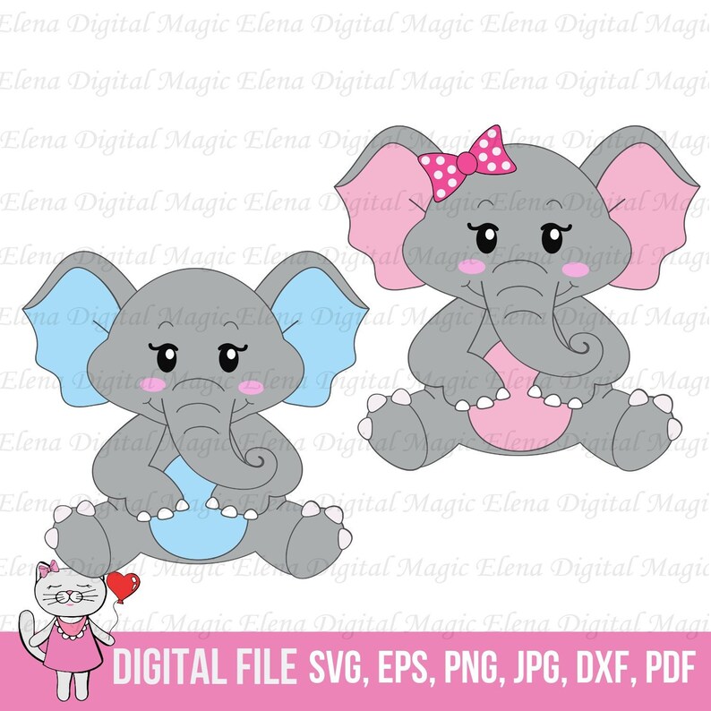 Download Clip Art Art Collectibles Print Instant File Download Baby Elephant Svg Cutting Files Eps Dxf Png Cricut Silhouette Wall Art Decals T Shirts