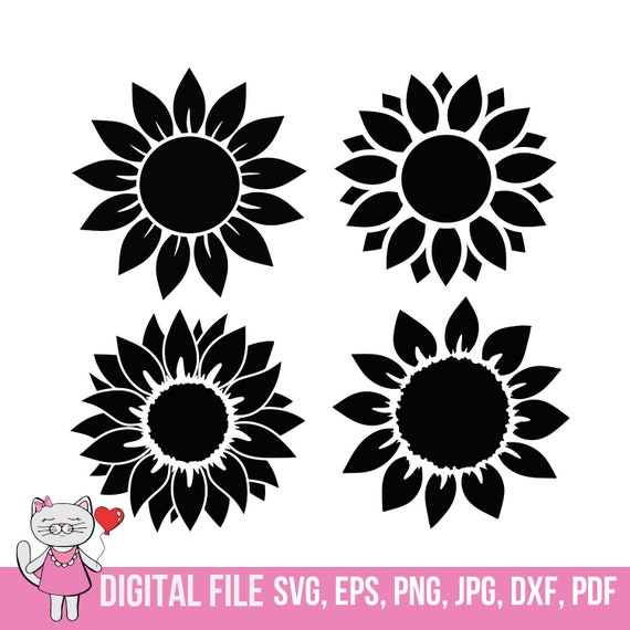 Download Sunflower SVG Grunge Sunflower Clipart DXF PNG jpg pdf | Etsy