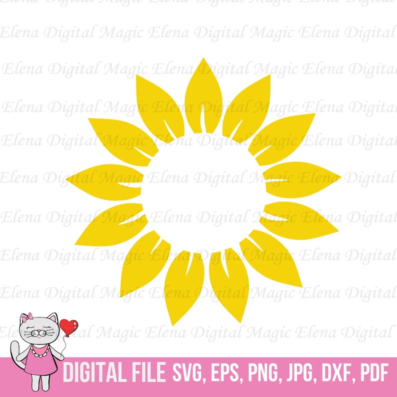 Download Clip Art Frame Svg Cricut Sunflower Monogram Clipart Dxf Sunflower Svg Pdf Cut File Sun Template Digital Sunflower Loading Circle Png Jpg Art Collectibles