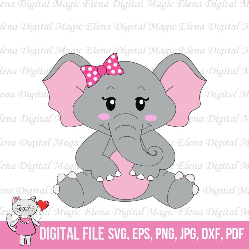 Free Free 119 Baby Elephant With Bow Svg SVG PNG EPS DXF File