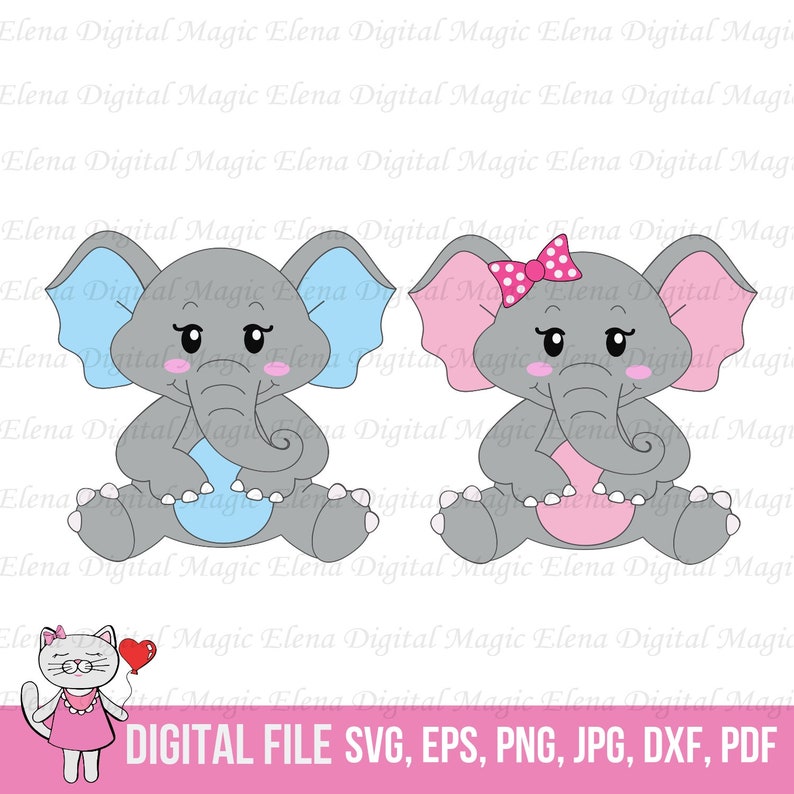 Download Baby Shower Cut File For Girl For Boy Baby Elephant Svg Elephant Party Silhouette With Balloons Dxf Animals Bow Cricut Sublimation Clip Art Art Collectibles