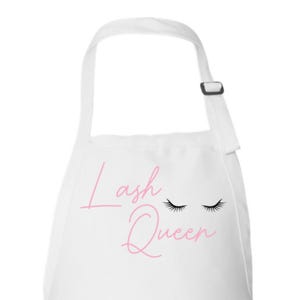 Lash Queen Custom Gift Apron for Her, (Black or White)