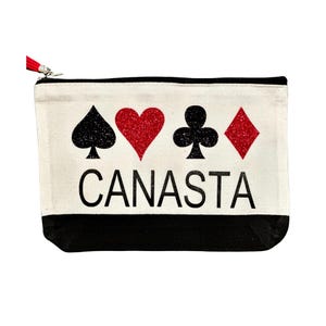Personalized Canasta Pouch: Custom Cosmetic Bag, Card Player Gift