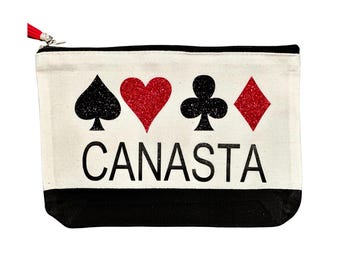Personalized Canasta Pouch: Custom Cosmetic Bag, Card Player Gift