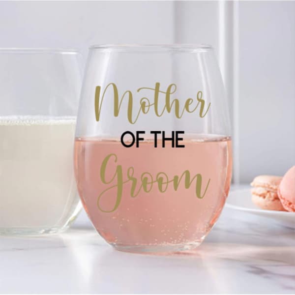 Mother of the Groom - Personalized Stemless Wine Glass