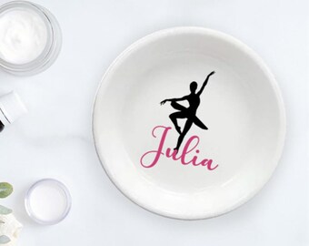 Personalized Ballerina Round Ring Dish