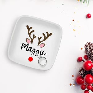 Santa&#39;s Reindeer - Personalized Ring Dish (Gift for Her)