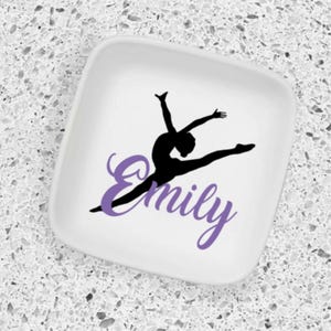 Dancer Trinket Dish, Personalized Recital Gift, Ballerina Gifts, Ring Dish for Girls, Custom Trinket Dish, Dance School Teacher