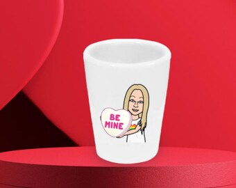 Personalized Valentine's Day Bitmoji Shot Glass