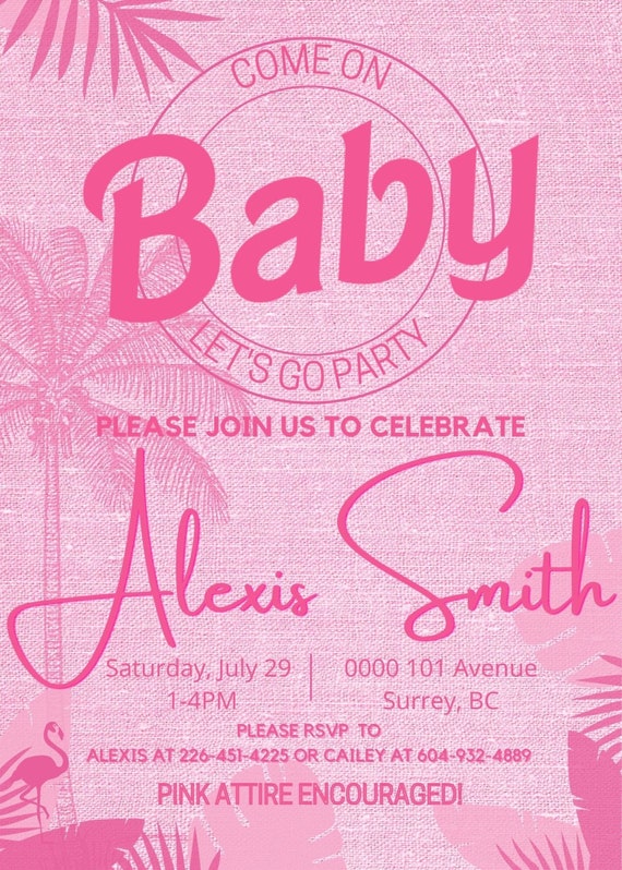 Custom Edited for You come on Baby Let s Go Party Invitation