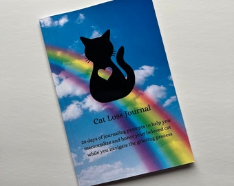 Diario del lutto per la perdita di un gatto / Libro dei ricordi commemorativo per animali domestici di 28 giorni