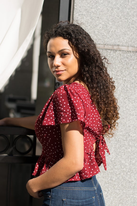 polka dot tie top