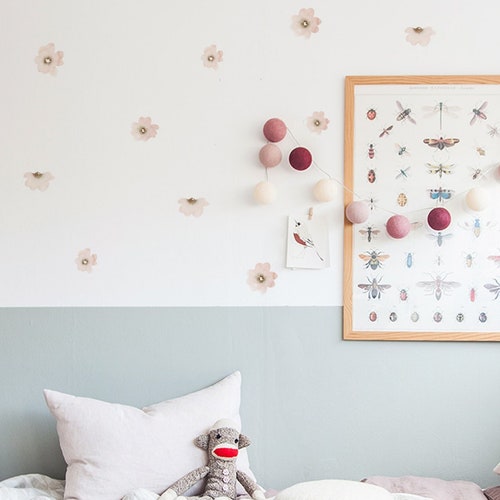 Meadow Flowers Fabric Wall Stickers Removable & Reusable Etsy