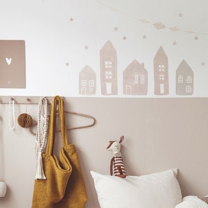 Neutral Houses Fabric Wall Stickers - Removable & Reusable