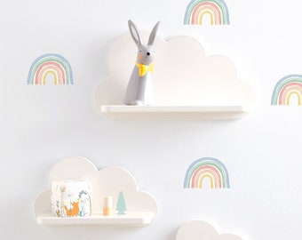 Stickers muraux multicolores en tissu arcs-en-ciel - Amovibles et réutilisables, Stickers chambre d'enfant