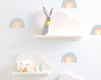 Multi Watercolor Rainbows Fabric Wall Stickers - Removable & Reusable, Nursery Decals