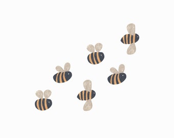 Pencil Bees Fabric Wall Stickers. Removable & Reusable.
