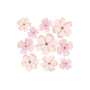 Grace Pink Flowers Fabric Wall Stickers - Removable & Reusable