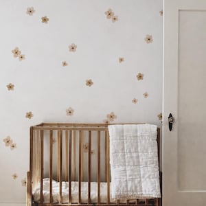 Stoffen muurstickers Marron Flowers - verwijderbaar en herbruikbaar