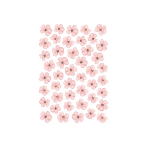Dusky Pink Blooming Flowers Fabric Wall Stickers - Removable & Reusable