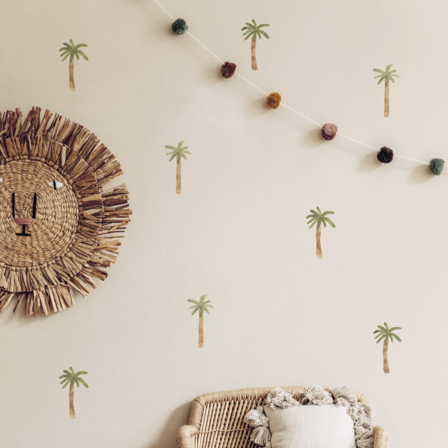 Palm Trees Fabric Wall Stickers. Removable & Reusable.