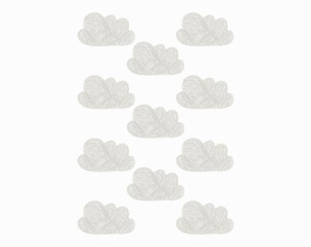 Mini Clouds Fabric Wall Stickers. Removable & Reusable. Olga Ptashnik Collection.