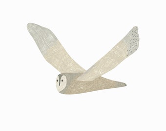 Pencil Owl Fabric Wall Sticker. Removable & Reusable.