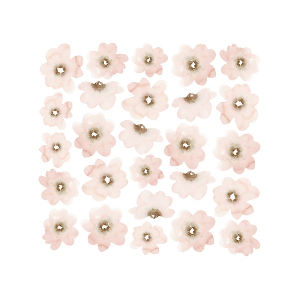Stickers muraux Emma en tissu fleurs - Amovibles et réutilisables