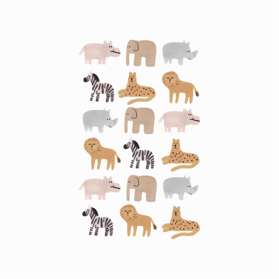 Safari Animals Fabric Wall Stickers - Removable & Reusable - Etsy