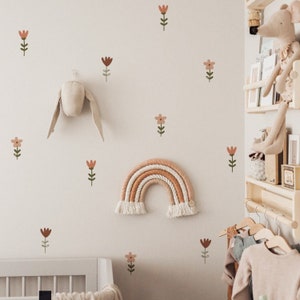 Meadow Flowers Fabric Wall Stickers - Removable & Reusable