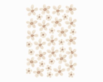 Elle Flowers Fabric Wall Stickers - Removable & Reusable