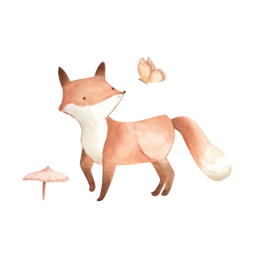 Fox Little Woodland Friends Fabric Wall Stickers Etsy UK