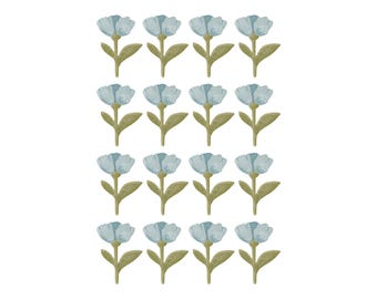 Celestine Mini Flowers Fabric Wall Stickers - Removable & Reusable