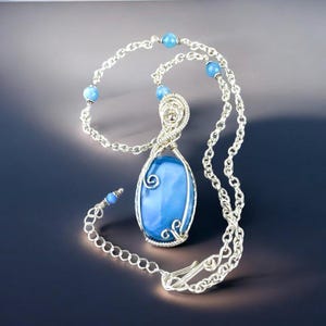 Heavenly Beautiful, Handmade Owyhee Blue Opal Pendant