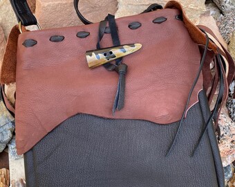 Handmade Deerskin Leather Shoulder Bag  | Artisan Leather Shoulder Bag | Boho Western Handbag | Made in Texas