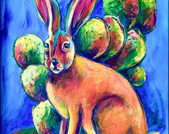 Jackrabbit fine art print from original acrylic painting