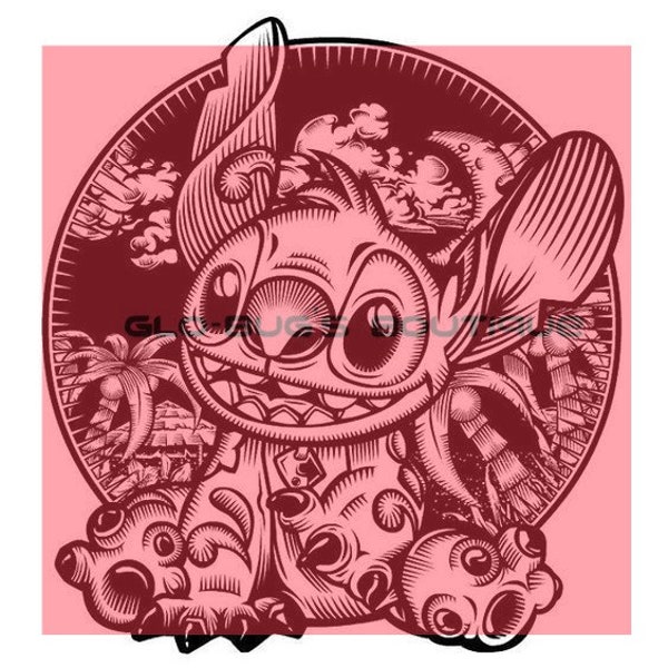 Plik Stitch SVG, zawiera również JPEG, PNG. Uroczy Stitch od lilo i Stitch. Plik do cięcia Stitch circut