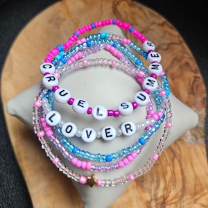 Eras Tour Lovers Friendship Bracelet Set, Music Festival Accessory, Retro Wristband, Trendy Gift, Cruel summer, Lover