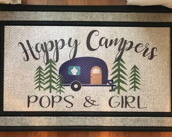 Camper Personalized Door Mat, Doormat, Camping doormat, Personalized Welcome Doormat, Personalized Wedding Gift, Housewarming gift