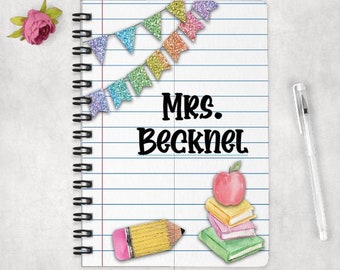 Teacher&#39;s Gift, Teacher Personalized Notebook, Teacher&#39;s notebook,  Teacher Appreciation Gift, Personalized notebook, custom Notebook