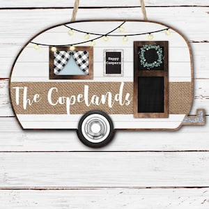Camper Sign, Camper Decor, Personalized Camping, Camper Door Hanger